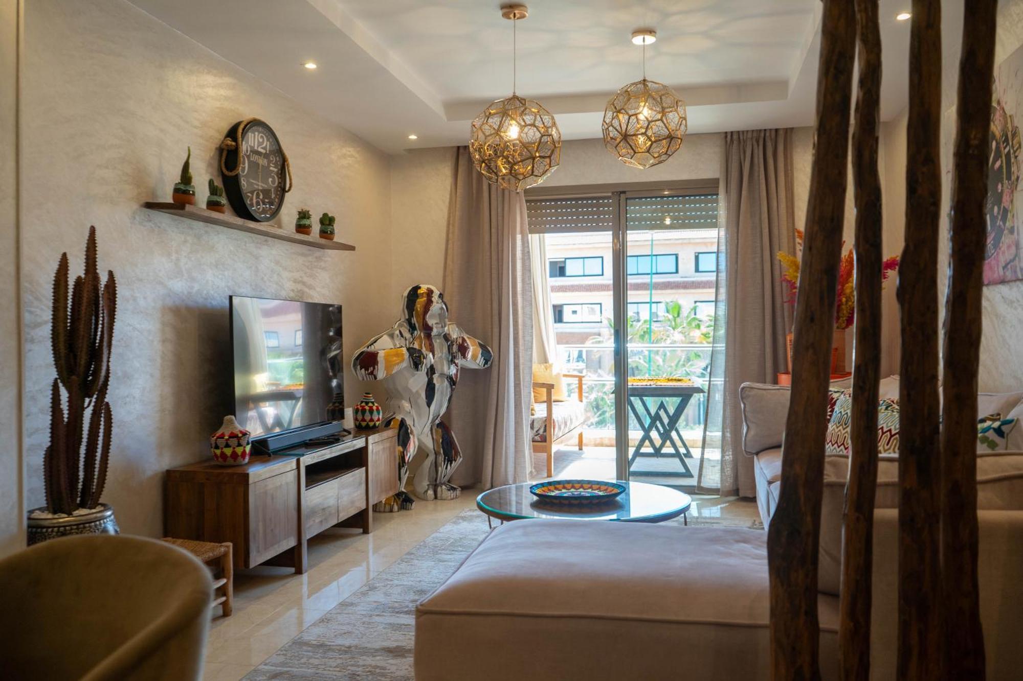 Magnifique Appartement Moderne De 2 Chambres Avec Piscine A 10 Min Du Centre De Marrakech Marrakesh Exterior photo